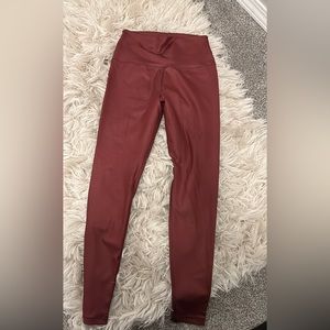 Red shine leggings